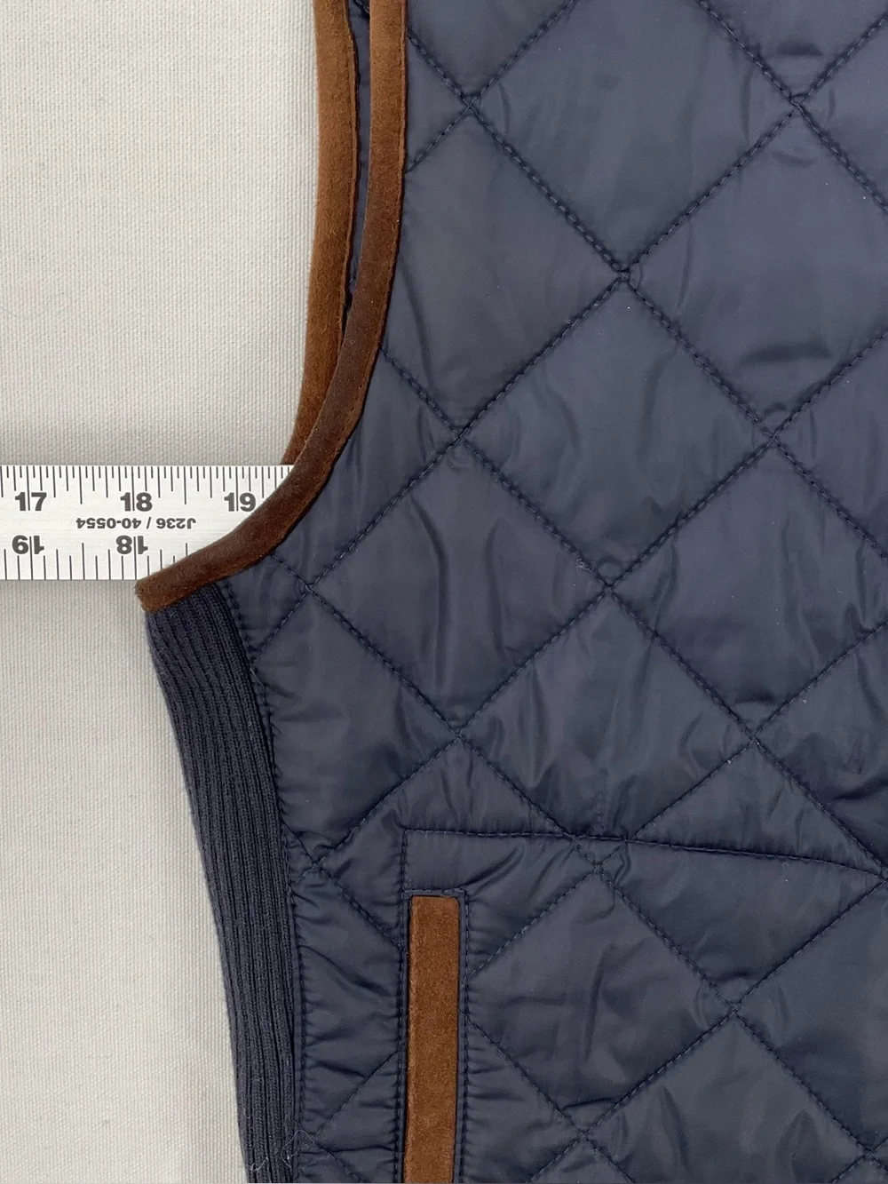 Polo Ralph Lauren Crest Quilted Vest Navy Suede Trim Equestrian Womens Small - Picture 13 of 16